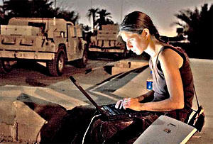 War correspondent Anna Badkhen of the San Francisco Chronicle in Iraq