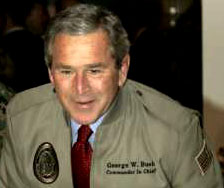 President Bush in military attire