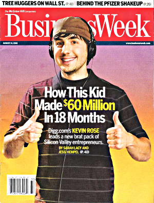 BusinessWeek cover of Digg founder Kevin Rose
