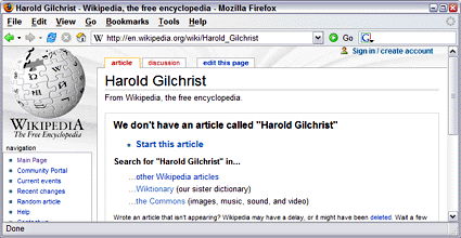 Harold Gilchrist on Wikipedia