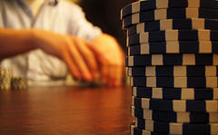 Poker table photograph by Adrian Sampson